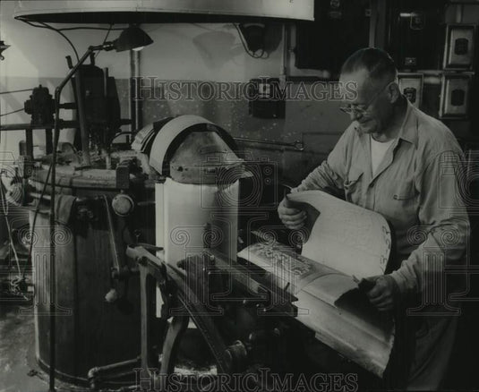 1953, Victor Hansen of The Milwaukee Journal Stereotype Department - Historic Images