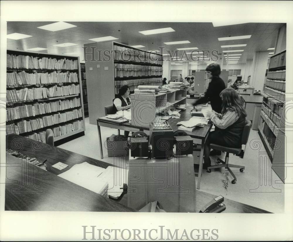 1972, Workers in the Milwaukee Journal Central Files Department, WI - Historic Images