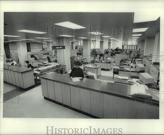1972, Workers in Milwaukee Journal Newspaper's Credit Department, WI - Historic Images