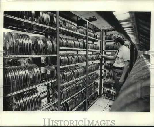 1972, Worker in Milwaukee Journal's Data Processing Department, WI - Historic Images