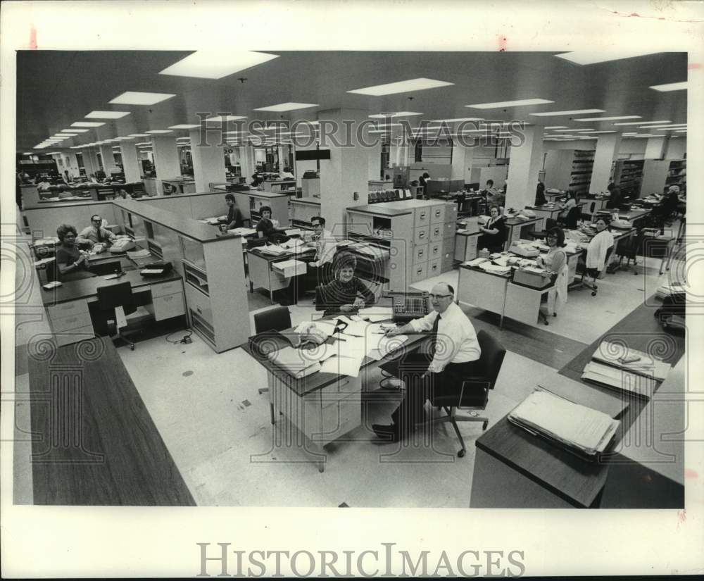 1972, Workers in Milwaukee Journal Newspaper Accounting Department WI - Historic Images