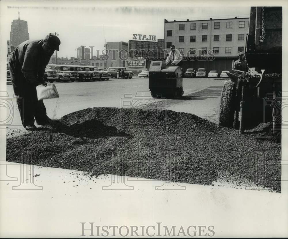 1962, The Milwaukee Journal Parking Lot Paving - mje01274 - Historic Images