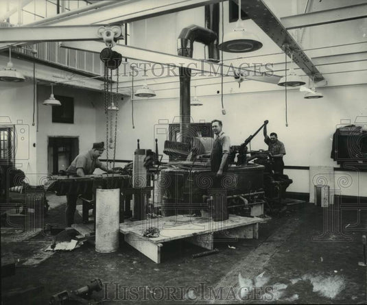 1950, Milwaukee Journal Workers in the Stereotype department, WI - Historic Images