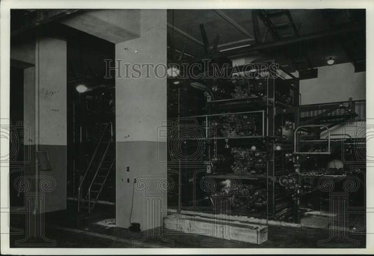 1924, View of the Milwaukee Journal Newspaper Print Press room, WI - Historic Images