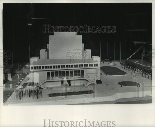1964, Model of a Music Hall in the Milwaukee Journal Lobby, Wisconsin - Historic Images