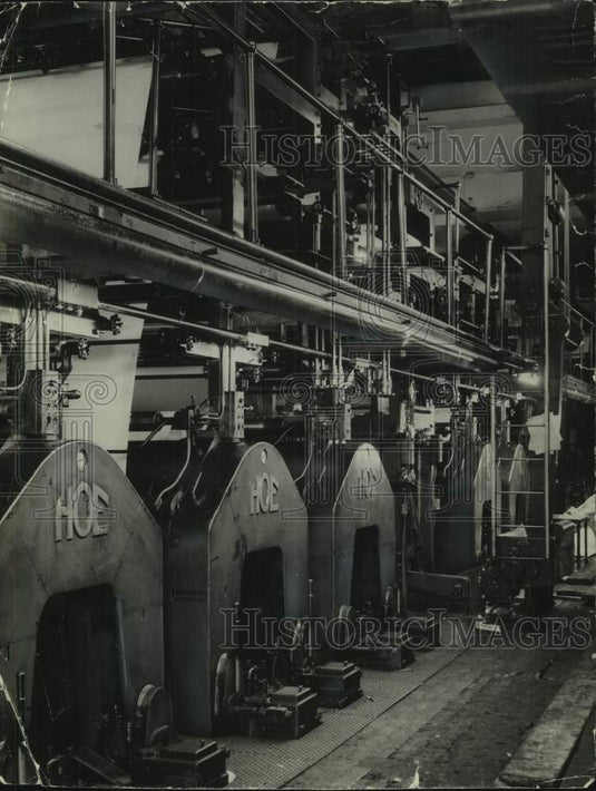 1950, Milwaukee Journal Print Presses in the press room, Wisconsin - Historic Images