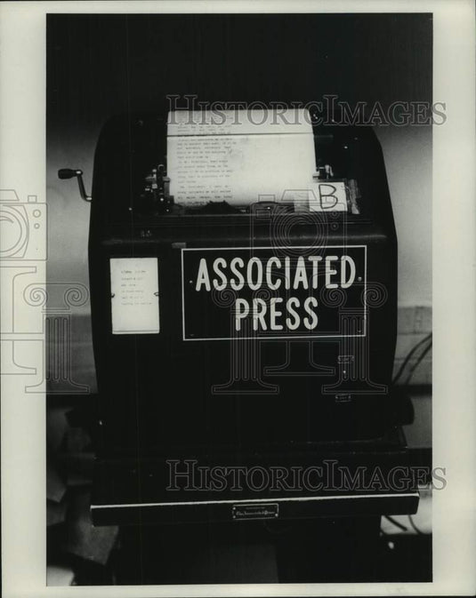 1971, AP Machine in the Milwaukee Journal Sentinel Wire Room, WI - Historic Images