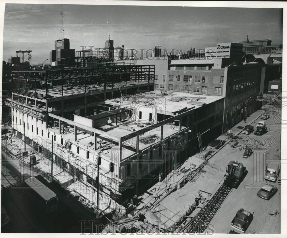 1961, Construction of The Milwaukee Journal Sentinel Building, WI - Historic Images