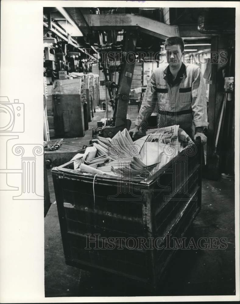 1966, Norm Kissinger collects The Milwaukee Journal wastepaper, WI - Historic Images