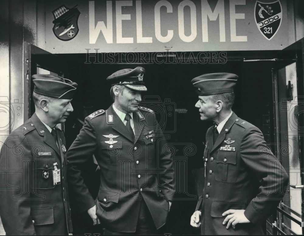 1987 Press Photo Air Force Generals Paul Schempp, Eberhard Eimler And David Hoff - Historic Images