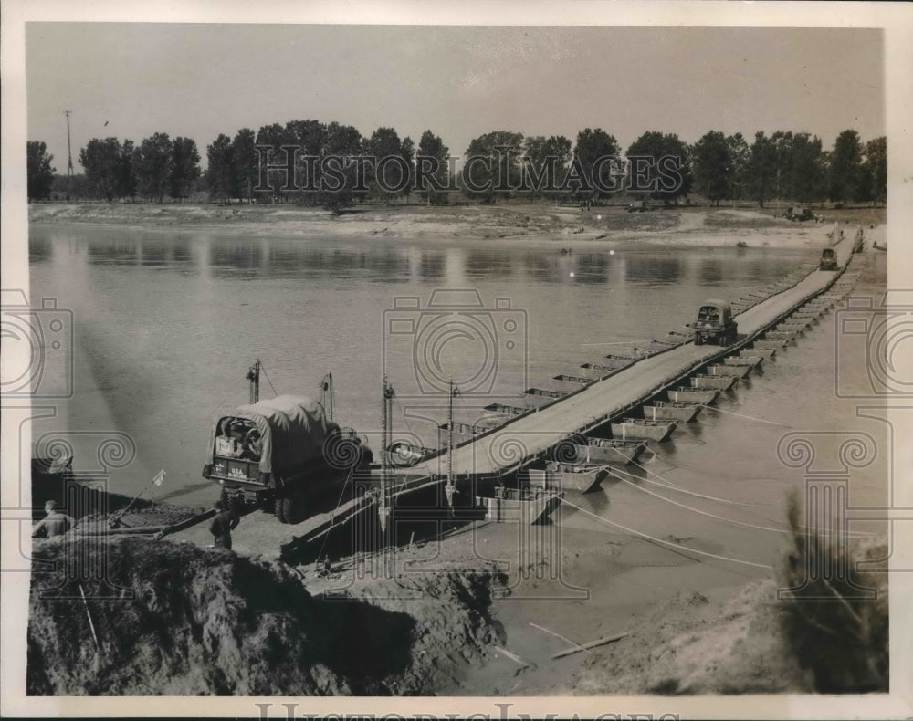1940 Press Photo Longest Pontoon Bridge In United States Over Sabine River - Historic Images