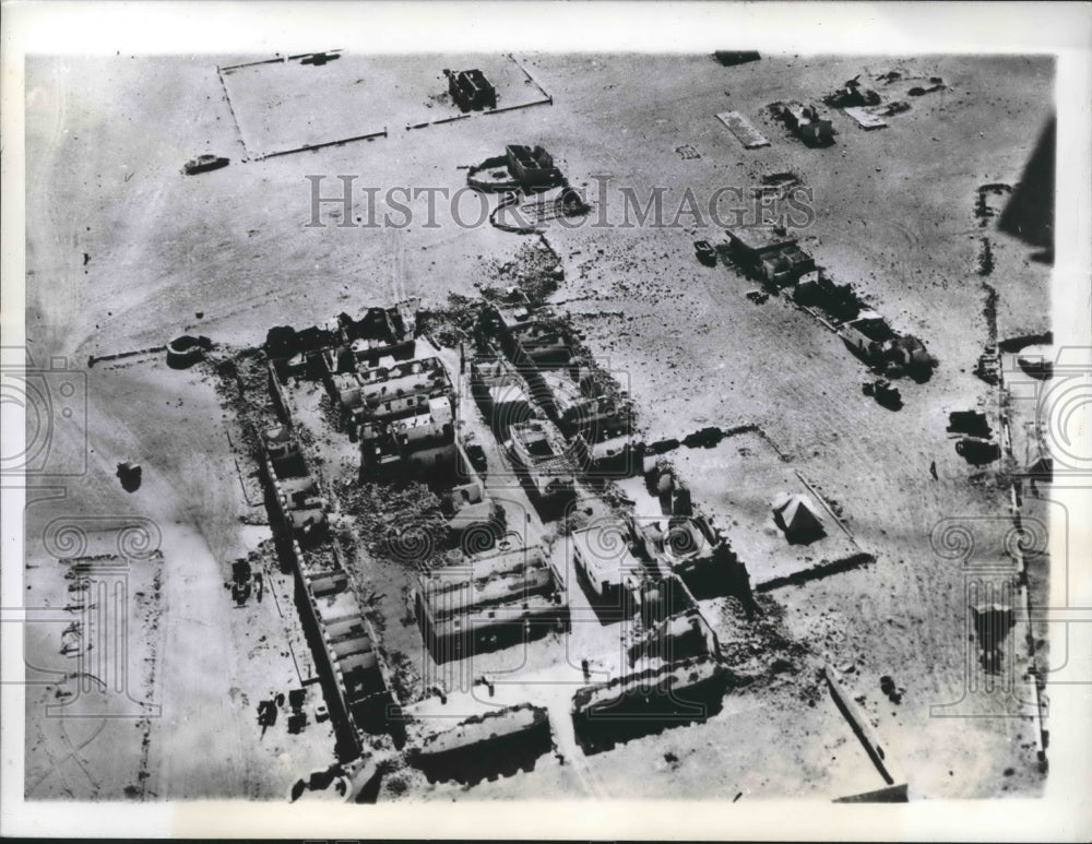 1952 Press Photo Aerial view of Fort Capuzzo, Libyan desert bastion - mjm01989- Historic Images