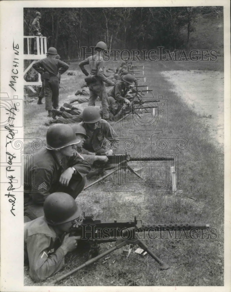 1964 Guardsmen fire machine guns in simulated combat, Wisconsin - Historic Images