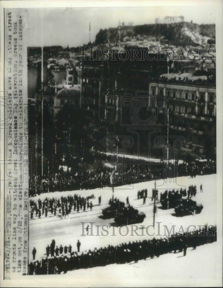 1946 Press Photo Greek Independence Day celebration parade, Athens, Greece - Historic Images