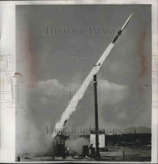 1956 Press Photo "Little" John missile demonstration at White Sands, New Mexico-Historic Images