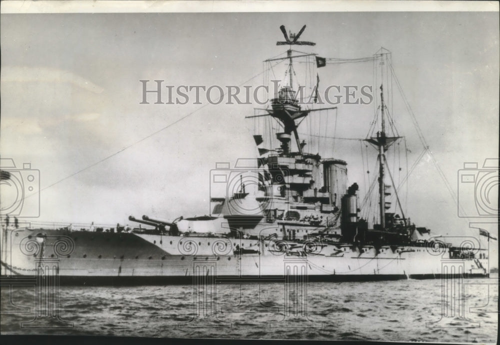 1940 Press Photo Britain's battleship Nelson damaged by mine, Barham was torpedo - Historic Images