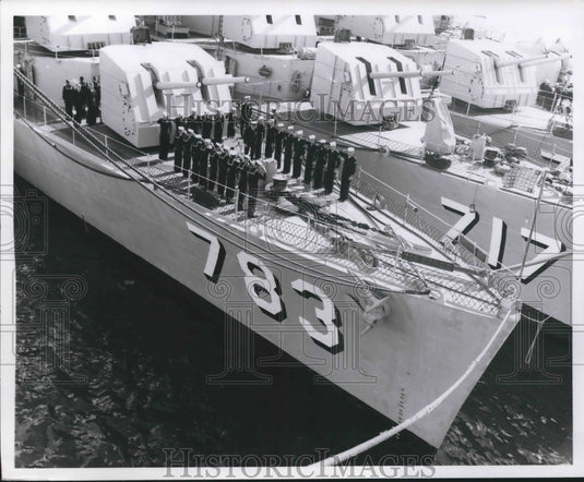 1961 Navymen on U.S.S. Gurke, San Diego Harbor-Historic Images