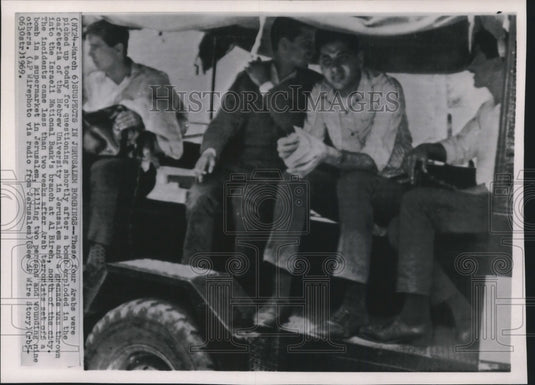 1969 Press Photo Arab Suspects in Bombing of Hebrew University in Jerusalem - Historic Images