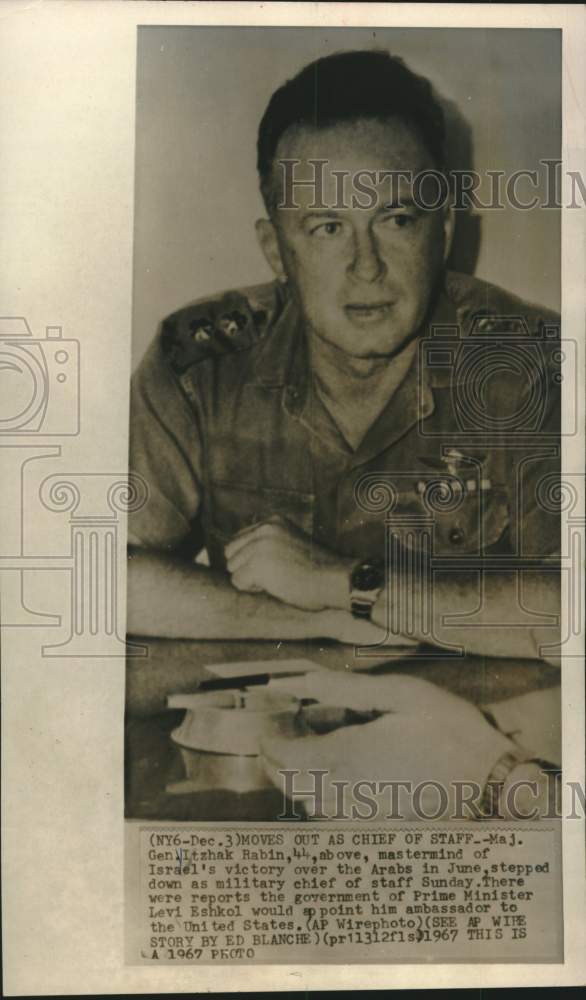 1967 Major General Itzhak Rabin, Israeli Defense Forces-Historic Images