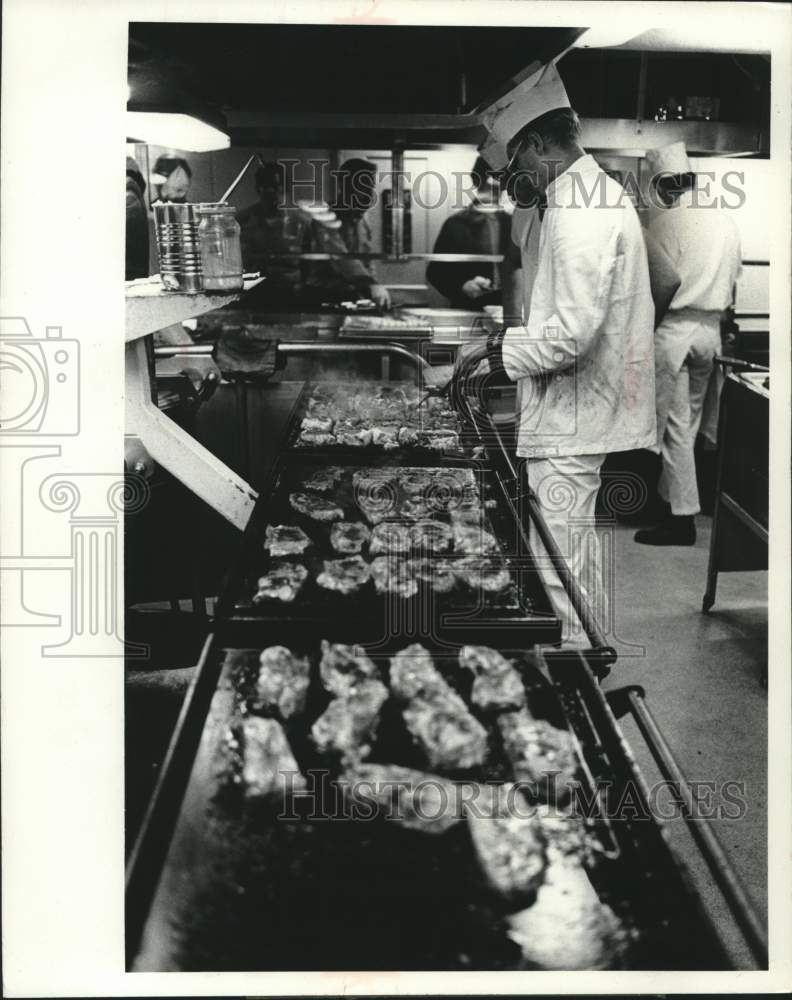 1973 Navy Cook on U.S.S. Alamo, Landing Craft - Historic Images