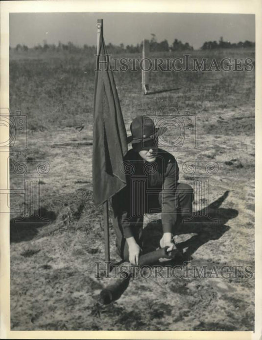 1941 Press Photo Lt Jesse D. Wadsworth, "Cmdr Suicide Squad," Fort Benning, GA - Historic Images