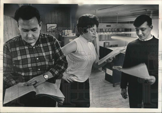 1968 Frank, Burkholder & Swiontek rehearse play at the Milwaukee USC-Historic Images