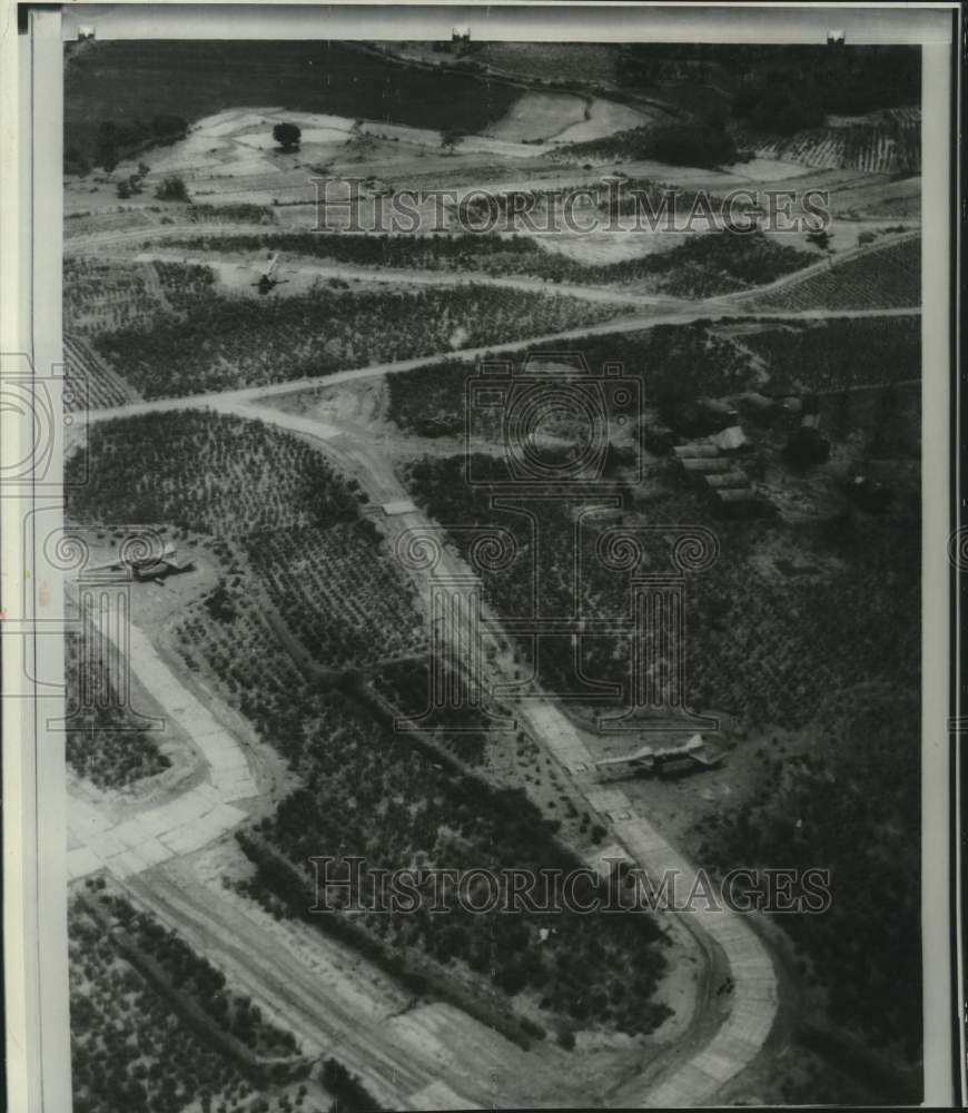 1966 Aerial View of Surface to Air missiles launching pad, Vietnam - Historic Images