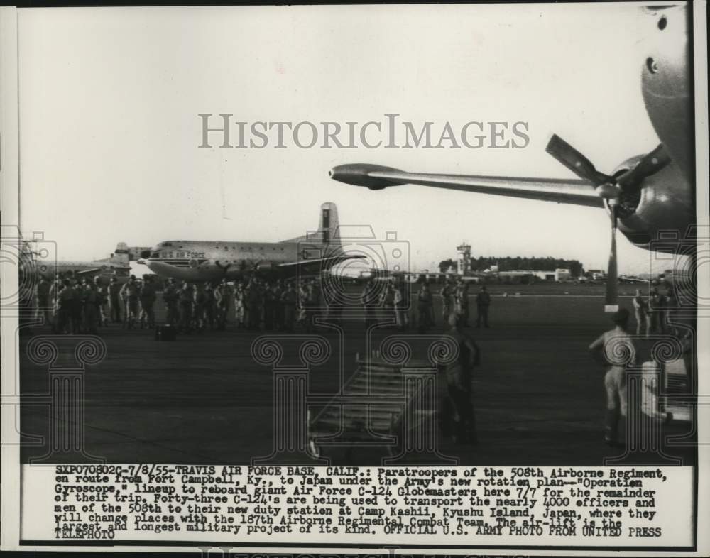 1955 508th Airborne Regiment Board C-124s in Operation Gyroscope ...