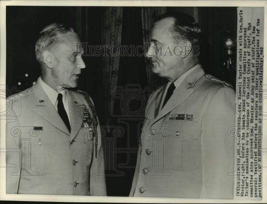 1962 General Maxwell Taylor & General Earl Wheeler, Washington, D.C.-Historic Images