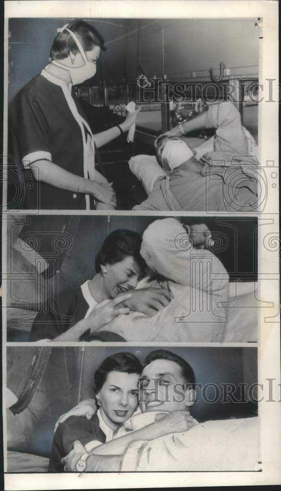 1953 Press Photo Ex-Prisoner of war S/Sgt. Robert Wilkins with his wife, Ottilie - Historic Images