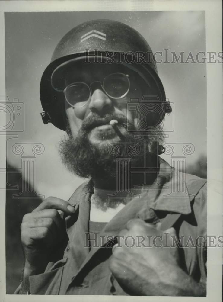 1951 French soldier Cpl, Francis Roce attached to US 2nd infantry. - Historic Images