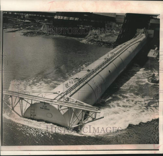 1962 Flip vessel launched for Scripps Institution of Oceanography - Historic Images
