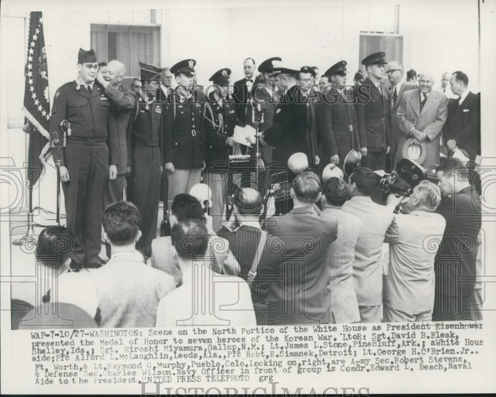 1953 President Eisenhower, Korean War heroes and others, Washington - Historic Images
