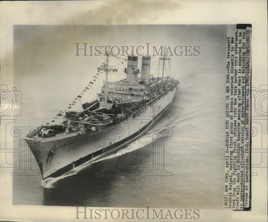1953 Press Photo United States Navy transport, "General Weigel" - Historic Images