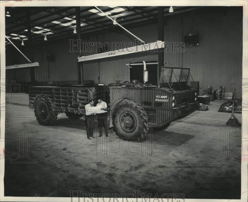 1950 Marinette Marine Corporation employees, GOER support vehicle - Historic Images