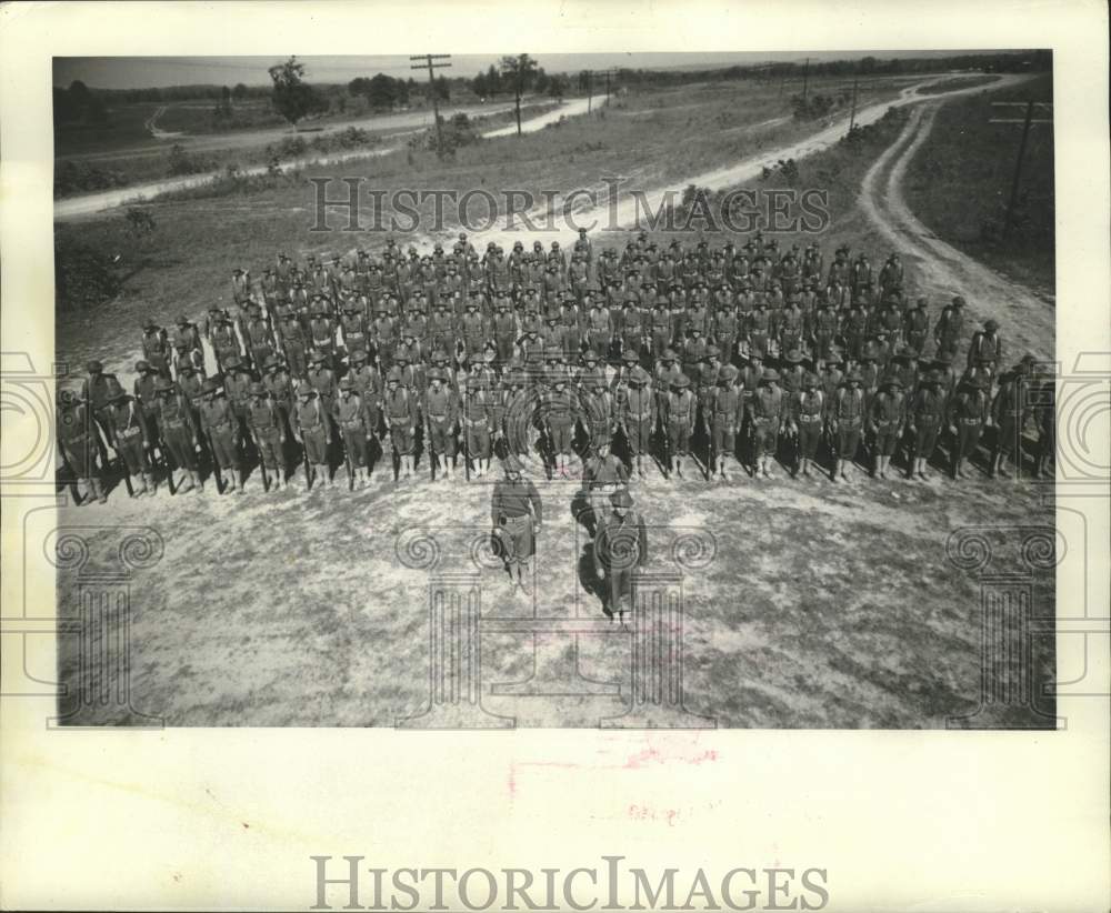 1940 US Army company in formation at Fort Knox Kentucky - Historic Images