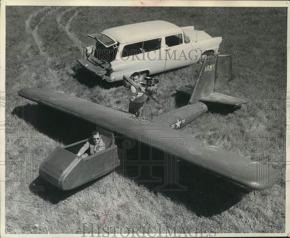 1958 US Army inflatable plane undergoes testing. - Historic Images