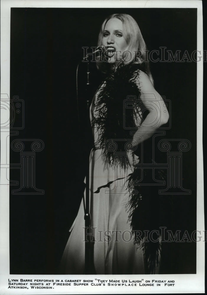 1978 Press Photo Lynn Barre performs in a cabaret show &quot;They Made Us Laugh&quot; - Historic Images