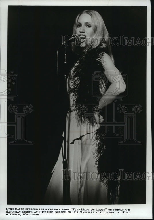 1978 Press Photo Lynn Barre performs in a cabaret show "They Made Us Laugh" - Historic Images