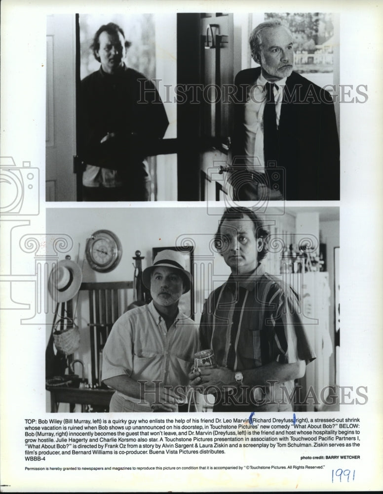1991 Press Photo Bill Murray & Richard Dreyfuss Two Scenes From What About Bob - Historic Images