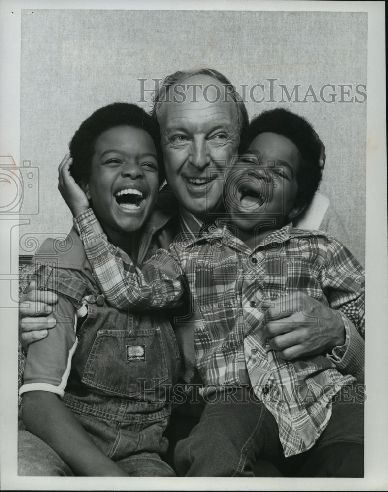 1978 Press Photo Conrad Bain, Todd Bridges and Gary Coleman in Different Strokes-Historic Images