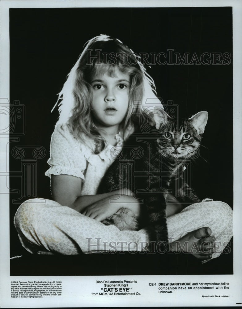 1985 Press Photo Drew Barrymore in &quot;Cat&#39;s Eye&quot; - mjp00478 - Historic Images