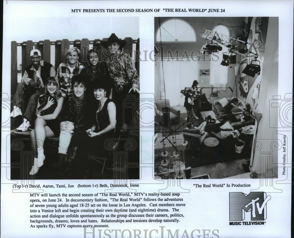 1994 Press Photo Jon Brennan and other cast of MTV&#39;s &quot;real World&quot; - mjp00602 - Historic Images