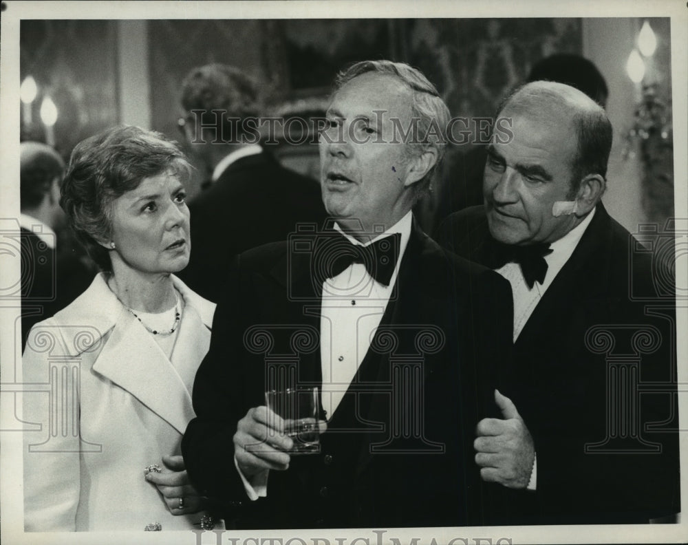 1978, Mason Adams, Peggy McKay and Edward Asner in &quot;Lou Grant&quot; - Historic Images