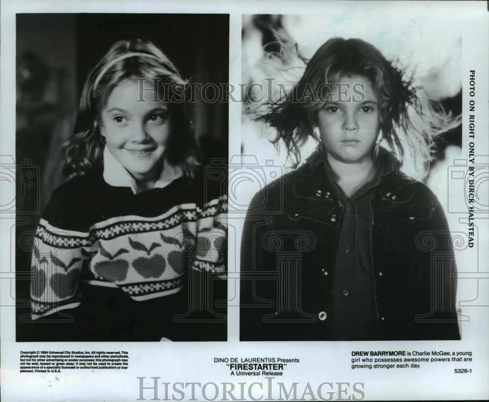 1984 Press Photo Drew Barrymore as Charlie McGee in Firestarter - mjp00684-Historic Images