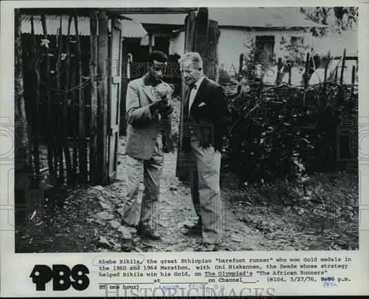 1976 Press Photo Runner Abebe Bikila & Oni Niskannen on The African Runners-Historic Images