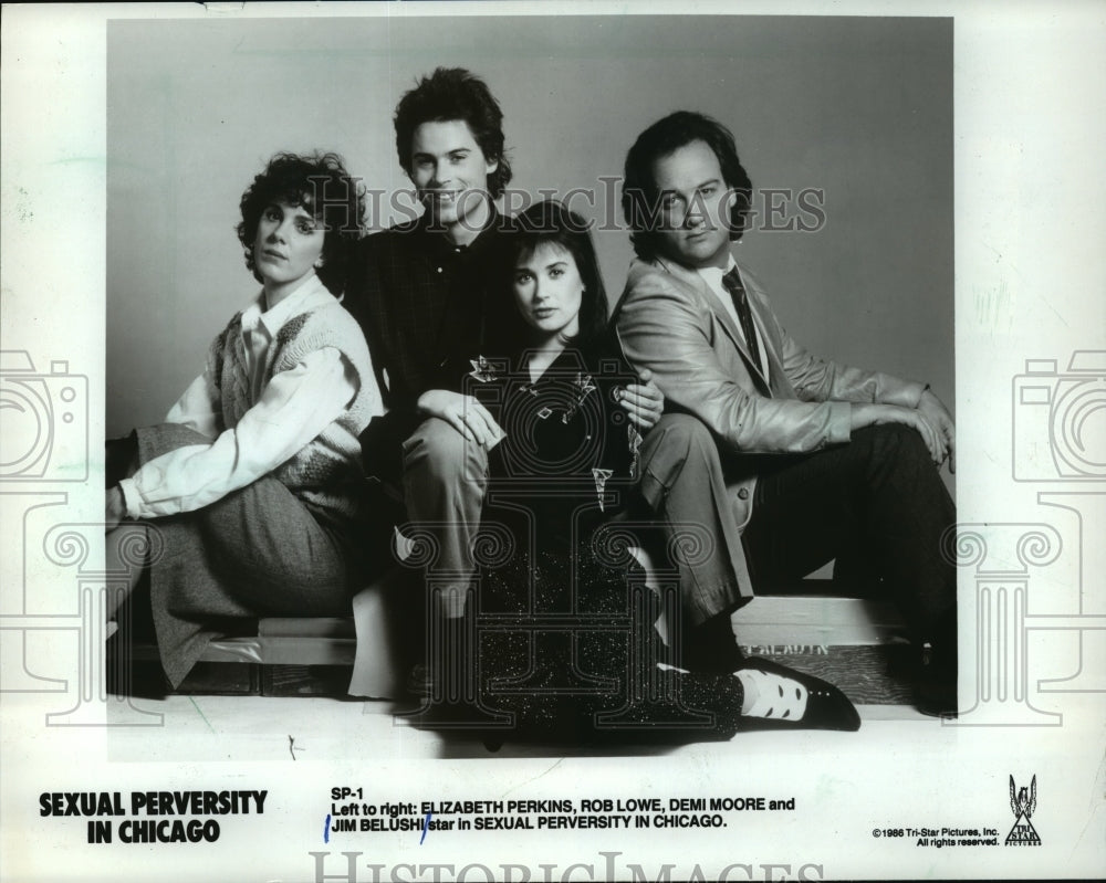 1986 Press Photo Elizabeth Perkins, Rob Lowe, Demi Moore &amp; Jim Belushi- Historic Images