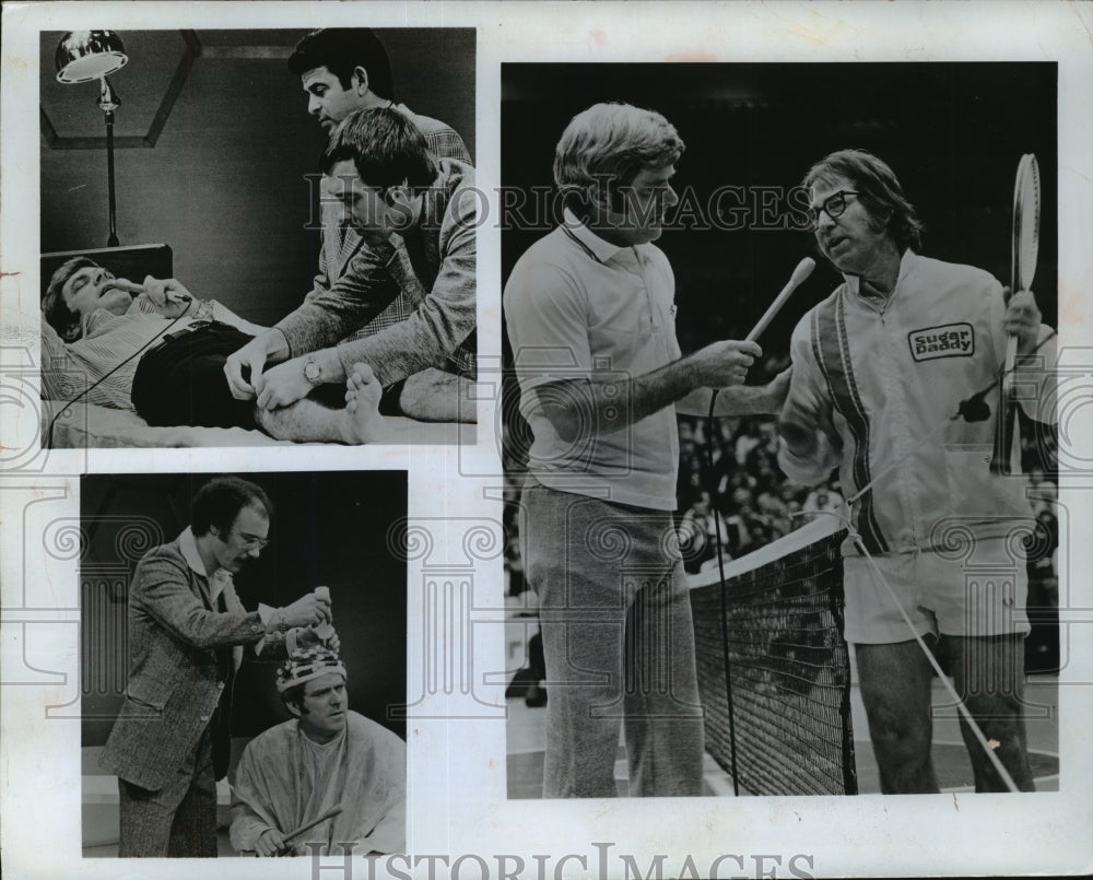 1974 Press Photo Scenes From Phil Donahue Show Including Bobby Riggs - mjp00766 - Historic Images