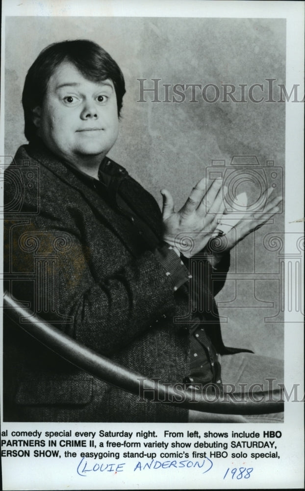 1988 Press Photo Louie Anderson on HBO - mjp00813 - Historic Images