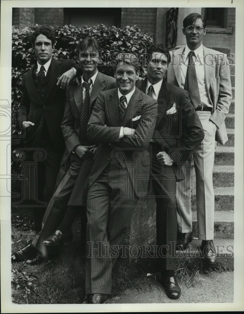 1979 Press Photo Perry King, John Shea and others in &quot;The Last Convertible&quot;-Historic Images